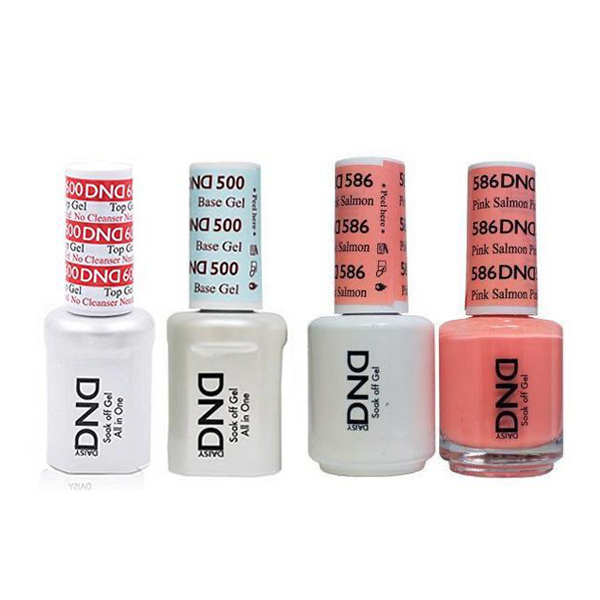 DND - #500#600 Base, Top, Gel & Lacquer Combo - Pink Salmon - #586