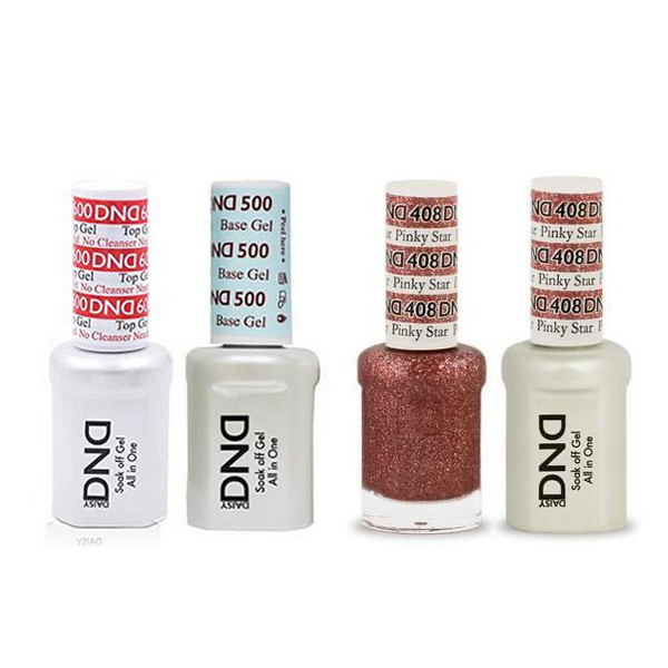 DND - #500#600 Base, Top, Gel & Lacquer Combo - Pinky Star - #408