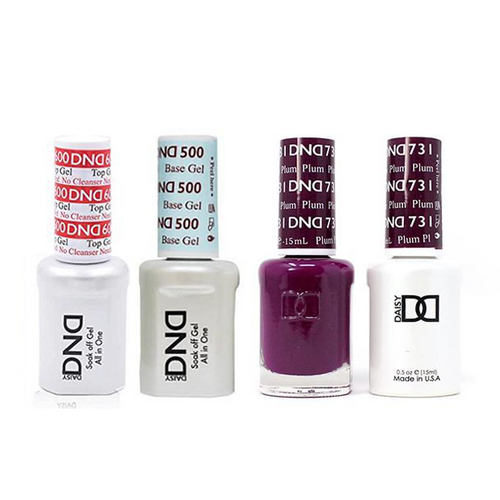 DND - #500#600 Base, Top, Gel & Lacquer Combo - Plum - #731