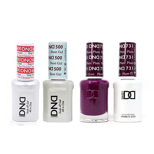 DND - #500#600 Base, Top, Gel & Lacquer Combo - Plum - #731