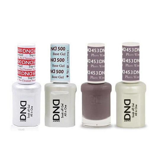 DND - #500#600 Base, Top, Gel & Lacquer Combo - Plum Wine - #453