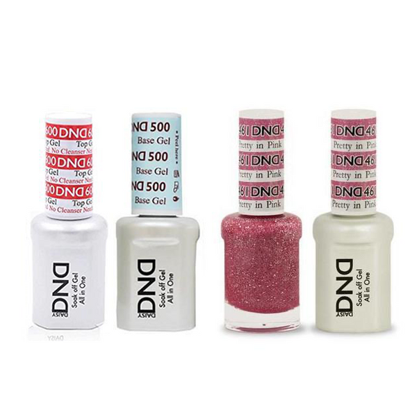 DND - #500#600 Base, Top, Gel & Lacquer Combo - Pretty in Pink - #461