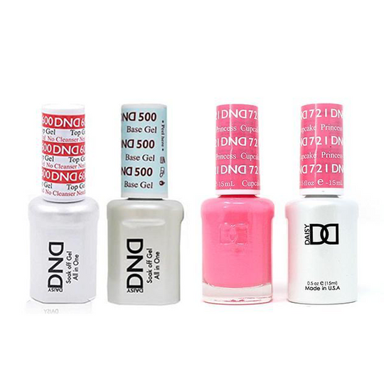 DND - #500#600 Base, Top, Gel & Lacquer Combo - Princess Cupcake - #721