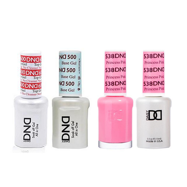 DND - #500#600 Base, Top, Gel & Lacquer Combo - Princess Pink - #538