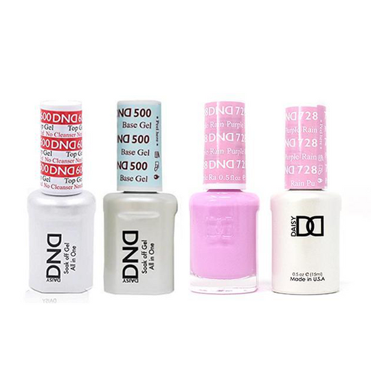 DND - #500#600 Base, Top, Gel & Lacquer Combo - Purple Rain - #728