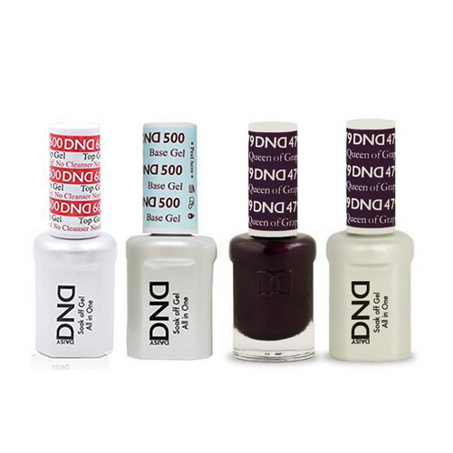 DND - #500#600 Base, Top, Gel & Lacquer Combo - Queen of Grape - #479