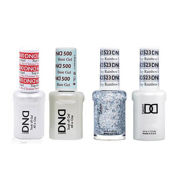 DND - #500#600 Base, Top, Gel & Lacquer Combo - Rainbow Day - #523
