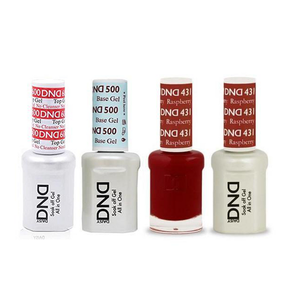 DND - #500#600 Base, Top, Gel & Lacquer Combo - Raspberry - #431