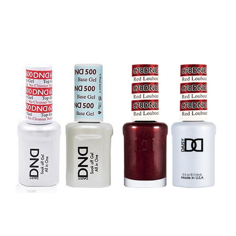 DND #500#600 Base, Top, Gel Lacquer Combo Red Louboutin