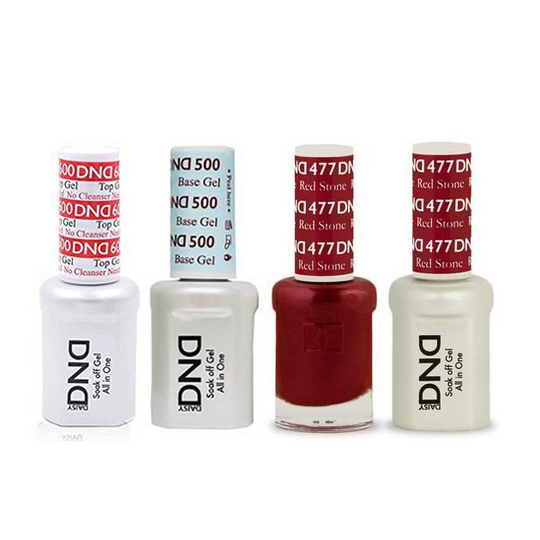 DND - #500#600 Base, Top, Gel & Lacquer Combo - Red Stone - #477