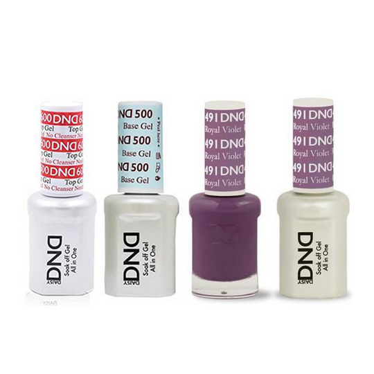 DND - #500#600 Base, Top, Gel & Lacquer Combo - Royal Violet - #491