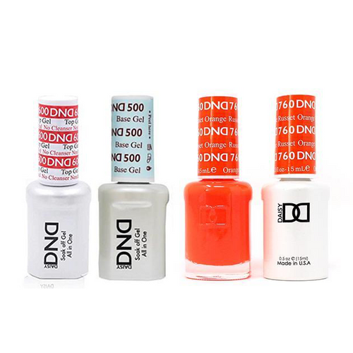 DND - #500#600 Base, Top, Gel & Lacquer Combo - Russet Orange - #760