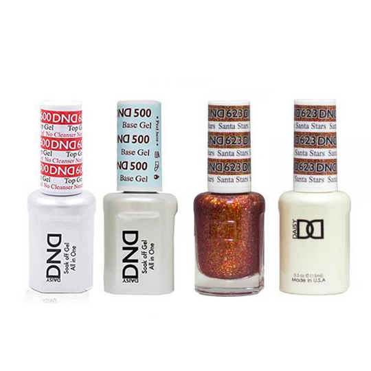 DND - #500#600 Base, Top, Gel & Lacquer Combo - Santa Stars - #623