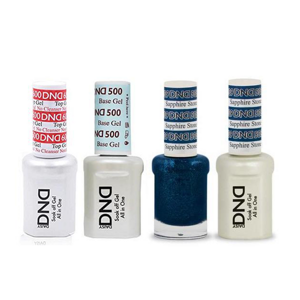 DND - #500#600 Base, Top, Gel & Lacquer Combo - Sapphire Stone - #509