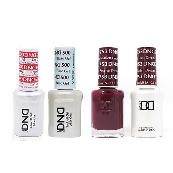 DND - #500#600 Base, Top, Gel & Lacquer Combo - Scarlett Dreams - #753