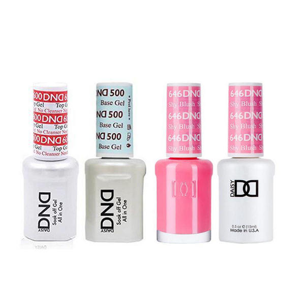 DND - #500#600 Base, Top, Gel & Lacquer Combo - Shy Blush - #646