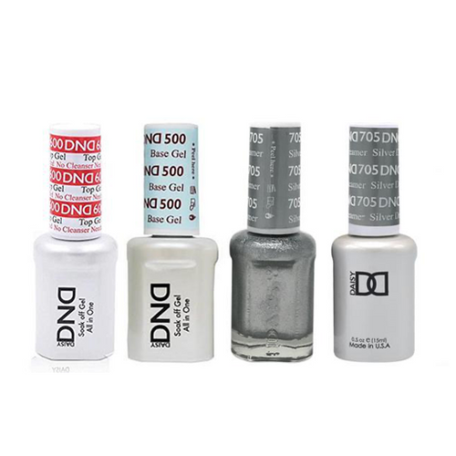 DND - #500#600 Base, Top, Gel & Lacquer Combo - Silver Dreamer - #705