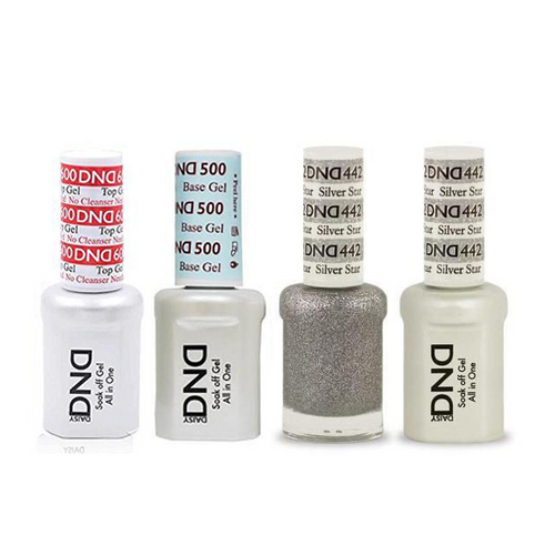 DND - #500#600 Base, Top, Gel & Lacquer Combo - Silver Star - #442
