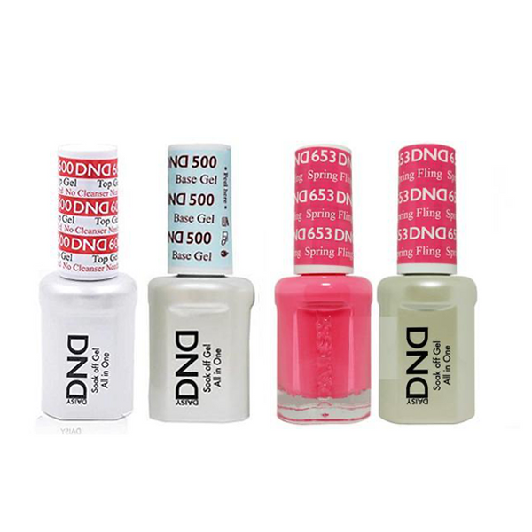 DND - #500#600 Base, Top, Gel & Lacquer Combo - Spring Fling - #653