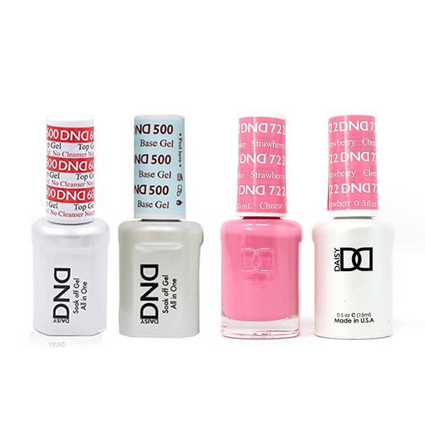 DND - #500#600 Base, Top, Gel & Lacquer Combo - Stawberry Cheesecake - #722