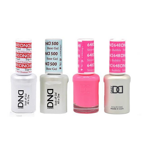 DND - #500#600 Base, Top, Gel & Lacquer Combo - Strawberry Bubble - #648