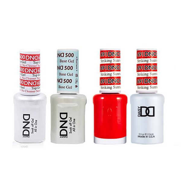 DND - #500#600 Base, Top, Gel & Lacquer Combo - Striking Sunrise - #691