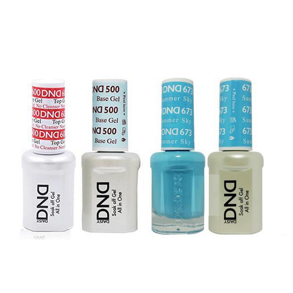 DND - #500#600 Base, Top, Gel & Lacquer Combo - Summer Sky - #673