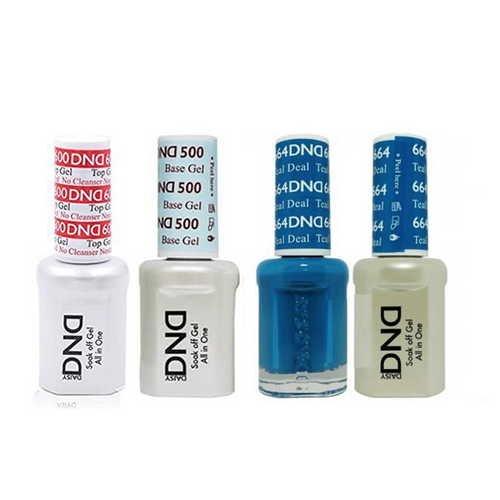 DND - #500#600 Base, Top, Gel & Lacquer Combo - Teal Deal - #664