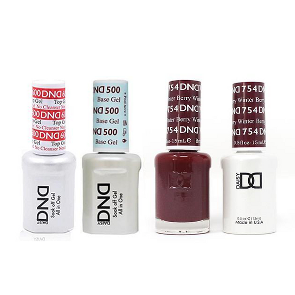 DND - #500#600 Base, Top, Gel & Lacquer Combo - Winter Berry - #754