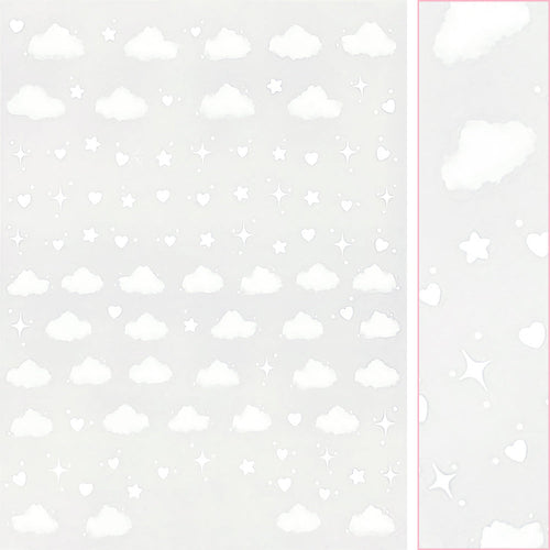 Daily Charme - Kawaii Nail Art Sticker - Dreamy Clouds - White
