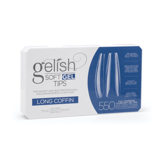 Gelish - Soft Gel Tips - Long Coffin 550CT