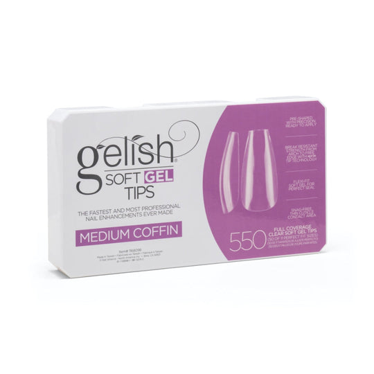 Gelish - Soft Gel Tips - Medium Coffin 550CT