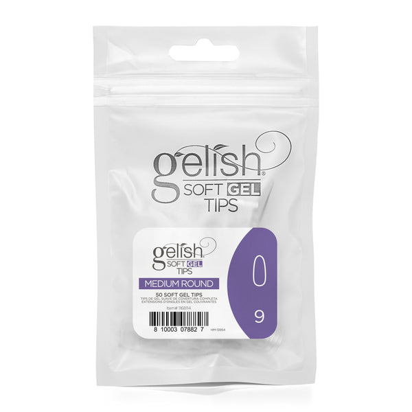 Harmony Gelish - Soft Gel Tips - Medium Round Size 9 50CT Refill