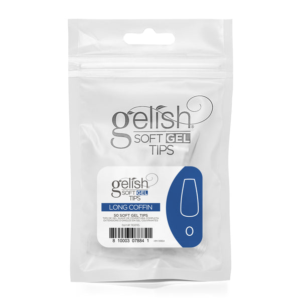 Harmony Gelish - Soft Gel Tips - Long Coffin Size 0 50CT Refill