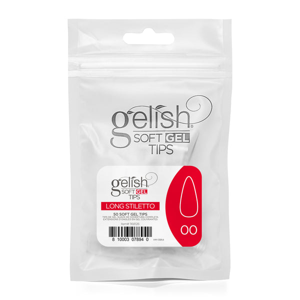 Harmony Gelish - Soft Gel Tips - Long Stiletto Size 00 50CT Refill