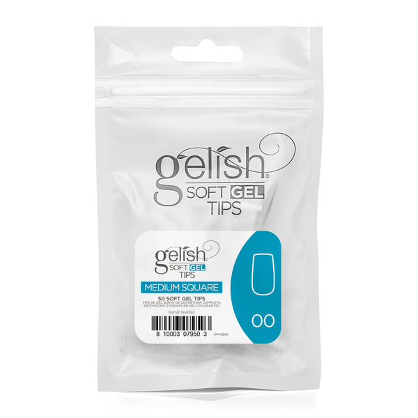 Harmony Gelish - Soft Gel Tips - Medium Square Size 00 50CT Refill