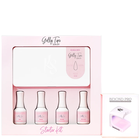 Kiara Sky - Gelly Tips Starter Kit With Lamp - Stiletto Medium