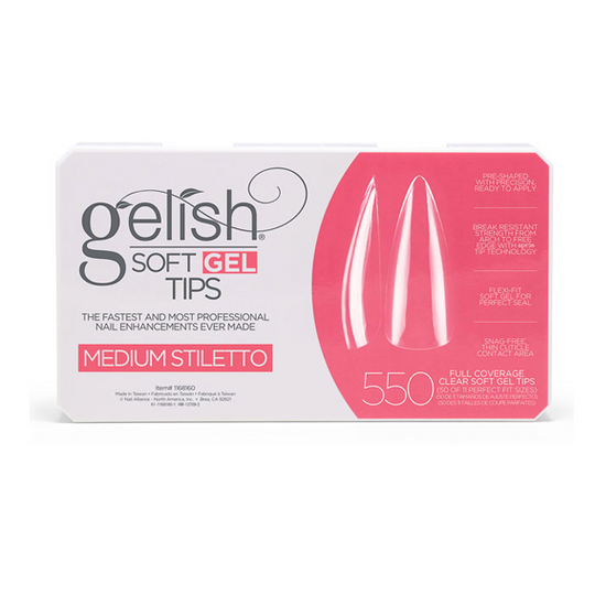 Gelish - Soft Gel Tips - Medium Stiletto 550CT