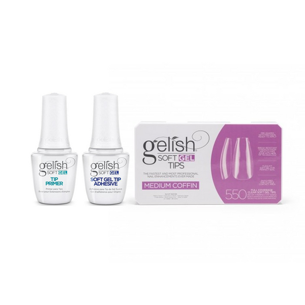 Harmony Gelish - Soft Gel Tips & Duo - Medium Coffin