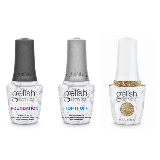 Gelish Combo - Base, Top & All That Glitters Is Gold