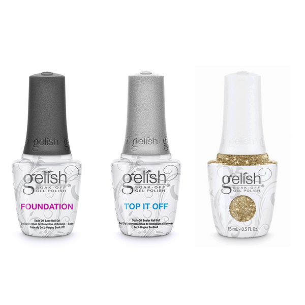 Harmony Gelish Combo - Base, Top & All That Glitters Is Gold