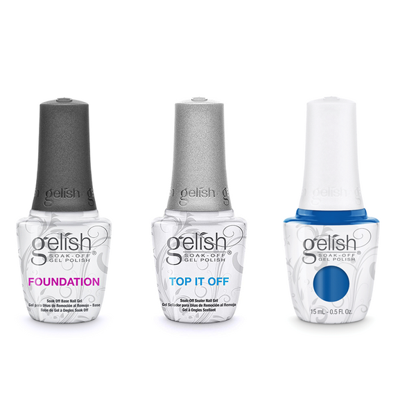 Harmony Gelish Combo - Base, Top & Ooba Ooba Blue
