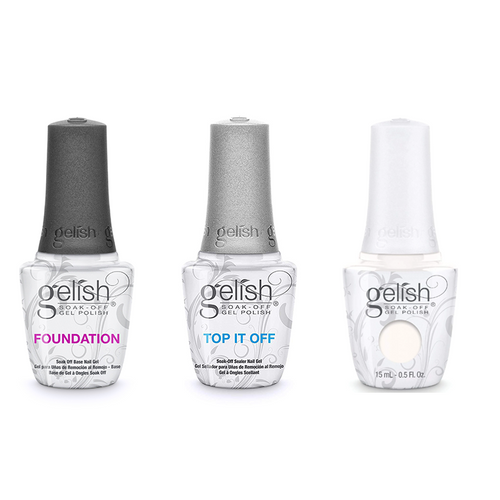 Harmony Gelish Combo - Base, Top & Sheek White