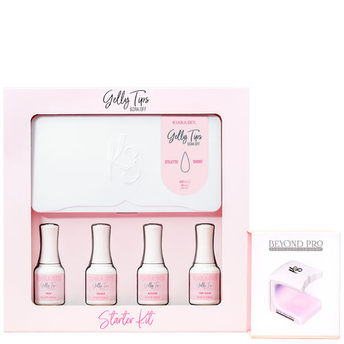 Kiara Sky - Gelly Tips Starter Kit With Lamp - Stiletto Short