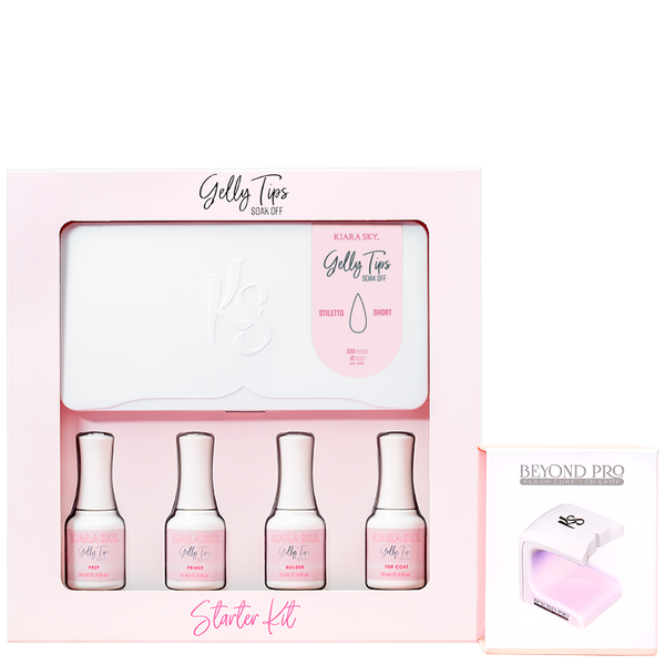 Kiara Sky - Gelly Tips Starter Kit With Lamp - Stiletto Short