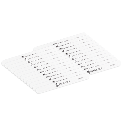 Kiara Sky Tools - White Nail File 100/100 GRIT - Straight (25 pc)