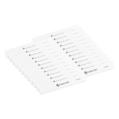 Kiara Sky Tools - White Nail File 100/100 GRIT - Rectangle (25 pc)