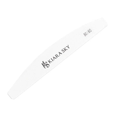 Kiara Sky Tools - White Nail File 80/80 GRIT - Half Moon (1 pc)