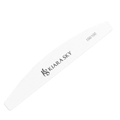 Kiara Sky Tools - White Nail File 100/100 GRIT - Half Moon (1 pc)