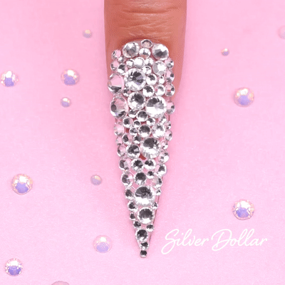Kiara Sky Nail Art - Rhinestones - Silver Dollar